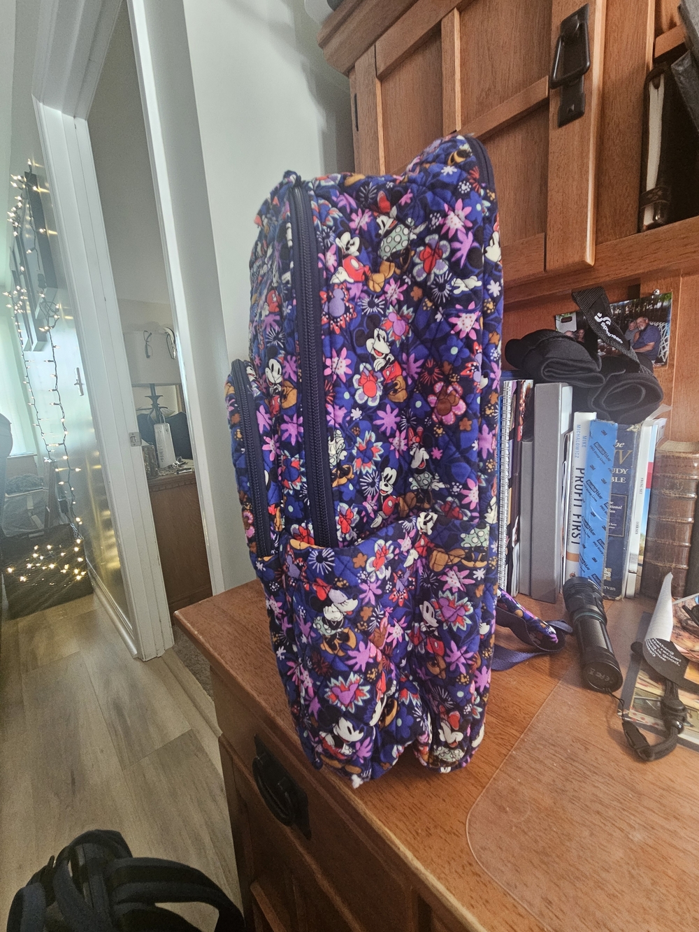 Vera Bradley Purple Floral Quilted DISNEY  Minnie Mouse Backpack - Picture 3 of 4